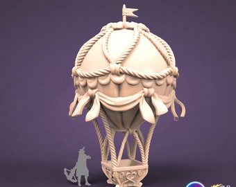 Fantasy Carnival hot balloon miniature for tabletop games and dioramas, DnD, Pathfinder