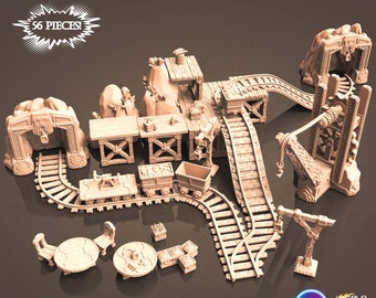 Dwarven Mine complete set for 32 mm miniatures games like Dungeons and Dragons, Pathfinder, boardgames