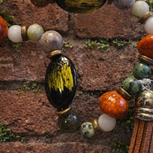 Jade, ruby zosite, Indian agate, Australian chrysoprase phone charm / tether