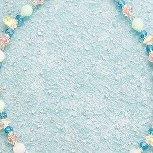 Powder morganite, pink austrian crystals, glass crystal beads, necklace