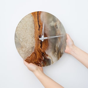 Agate crystal clock, Crystal wall clock, Marble wall clock, Luxury wall clock, Geode wall clock, Resin wall clock, Aesthetic wall clock
