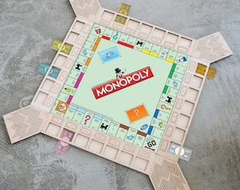 Holz Monopoly Brett, Monopoly Organisator, Monopoly Halter, Monopoly Aufbewahrung, Monopoly Geldhalter, Brettspiel Organisator, Spieler Organisator