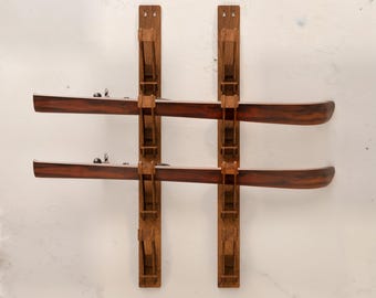 Ski rack wall mount, Ski holder, Ski storage rack, Floating ski shelves, Snowboard wall mount,Wood ski rack,Snowboard shelf,Snowboard holder