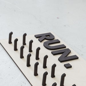 Running medal and bib display, Race medal holder, Running medal rack, Marathon medal hanger, Medal organizer, Medal and bib holder image 4