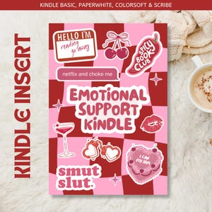 Röd, kryddig, ångande, het Kindle-insats, utskrivbar för genomskinligt fodral | Insats för e-läsare för Basic Paperwhite | Digital nedladdning | Kindle-tillbehör
