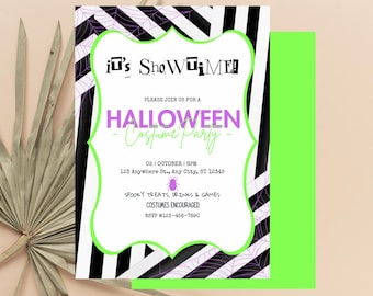 Beetlejuice Halloween-inbjudan, redigerbar mall.
