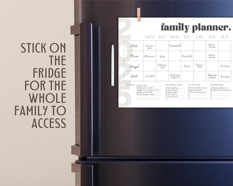Editable Weekly Family Planner, Printable Week at a Glance Organizer ...
