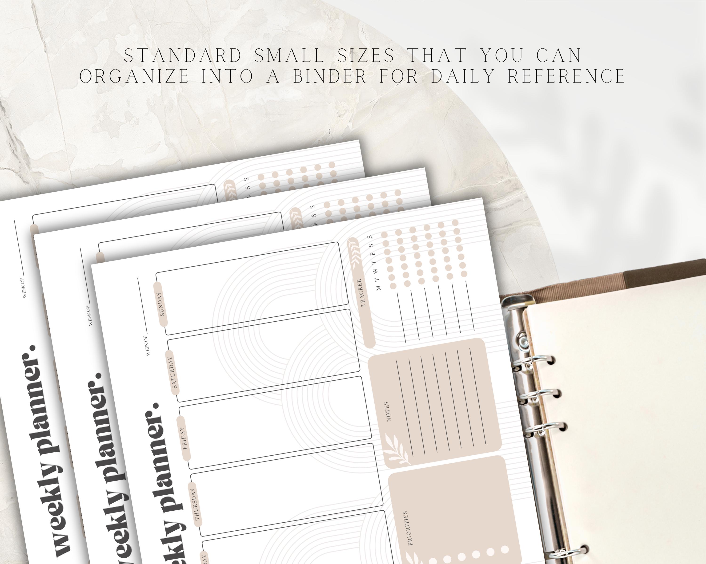 Landscape Weekly Planner | Printable Weekly Schedule | Undated Weekly ...