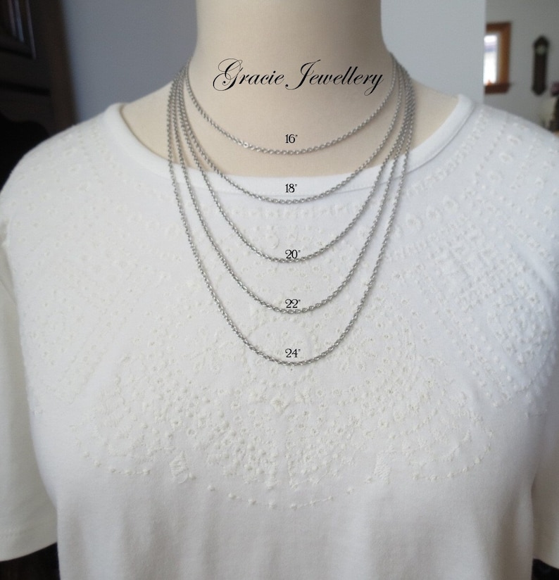 Personalized Sterling Silver Necklace. Hand Stamped Tiny Hearts Initial Necklace