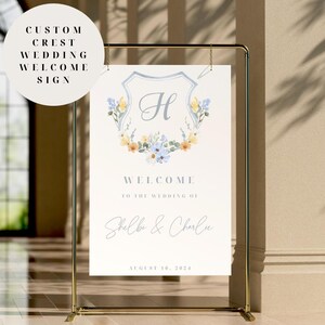 Custom Wedding Crest Welcome Sign