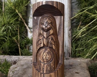 Wooden Frigg Figurine – Norse Goddess of Wisdom and Family, Viking Pagan Statue, Altar Decor