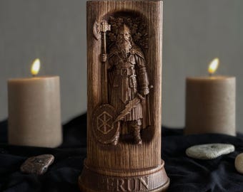 Estatua de madera de Perun – Dios del Trueno, figura de altar pagana, decoración de la mitología eslava, regalo espiritual de Rodnovery