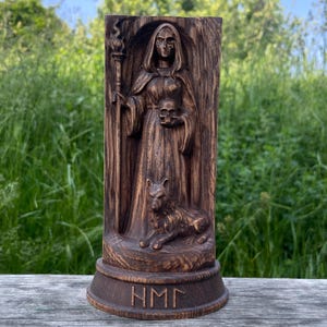 Norse Goddess of the Underworld – Hel. Wooden Statue. Pagan Decor. Gift. Nordic Art. Altar. Mystic Symbol. Scandinavian Mythology.
