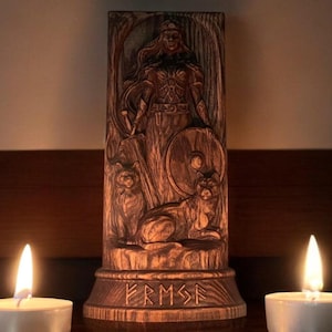Norse Viking God - Freyja. Hand Carved Wooden God statue. Heathen God Figurine. Pagan Altar Decor. Scandinavian Mythology. Sacred Valhalla.