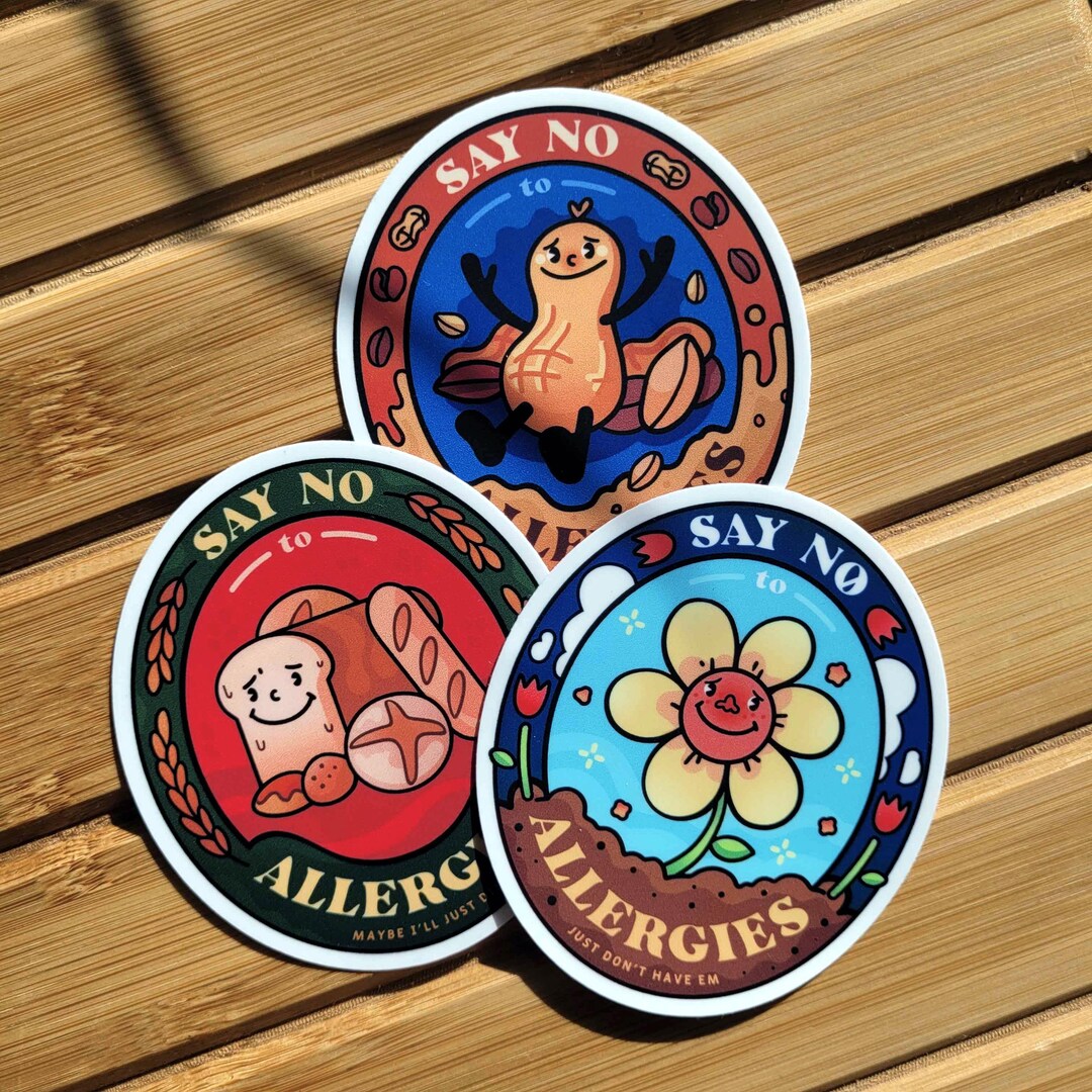 Pollen Sticker Say No to Allergies Vinyl Sticker - Peanut, Gluten & Pollen - Etsy