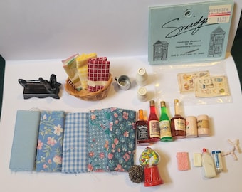 Dollhouse Miniatures Sewing Bathroom, and Baby Acessories