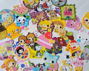 Y2K Kawaii Sticker Flake Grab Bag | Cute San-X Vintage Animal Sticker Flakes 5pcs, 10pcs, 15pcs, 20pcs