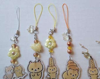 CoroCoro Coronyan San-X Acrylic Keychains| CoroCoro Coronyan Beaded Phone Charms| Coronyan SanX Acrylic Dangle Earrings