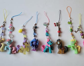 My Little Pony Keychains | MLP Keychain Phone Charms | Mlp Beaded Keychain | Rarity and Buttonbelle Keychains | Handmade MLP Keychain