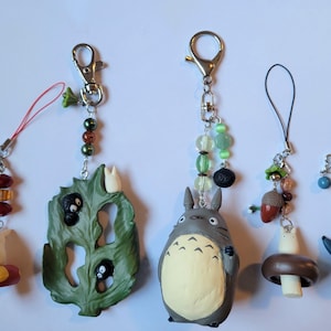 Totoro Studio Ghibli Inspired Beaded Keychains | Soot Sprite Keychains | Nature Themed Totoro Phone Charms