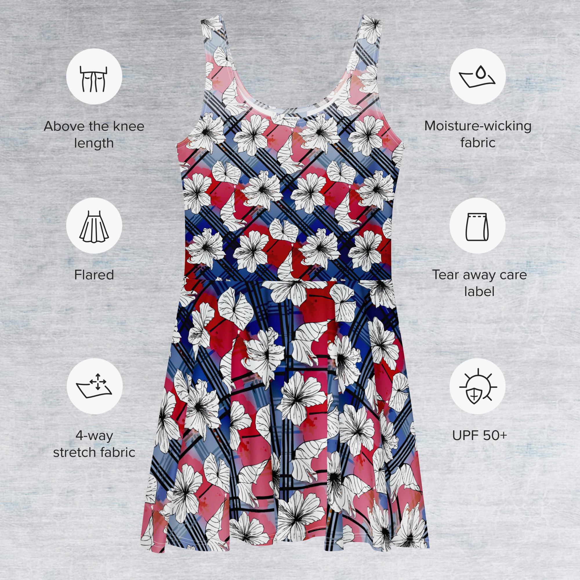 floral pin stripe skater dress Sweet On Arrival Floral Skater Dress