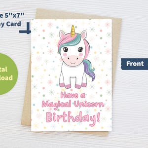Have a Magical Unicorn Birthday! Colorful Printable Card for Unforgettable Moments