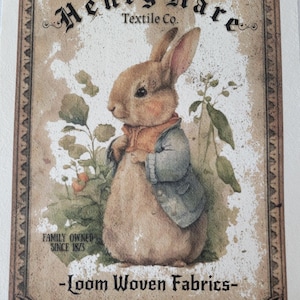Primitive rabbit panel 100 % cotton Kona or muslin bunny material