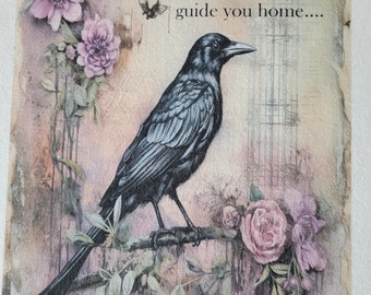 Crow quote fabric panel 100 % cotton muslin or white Kona material bird lover gift