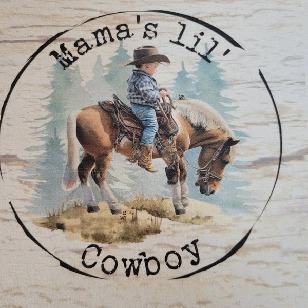 Cowboy quilt panel, kids western material, 100 % cotton fabric