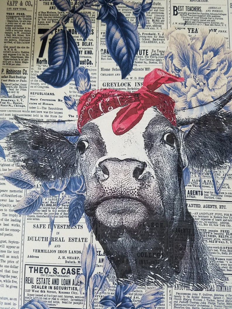Cow Wall Art Bovine Fabric Panels for Quilting Cotton Etsy