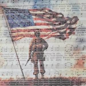 U S soldier panel fabric: Sheet music material, multiple sizes, white or off-white cotton