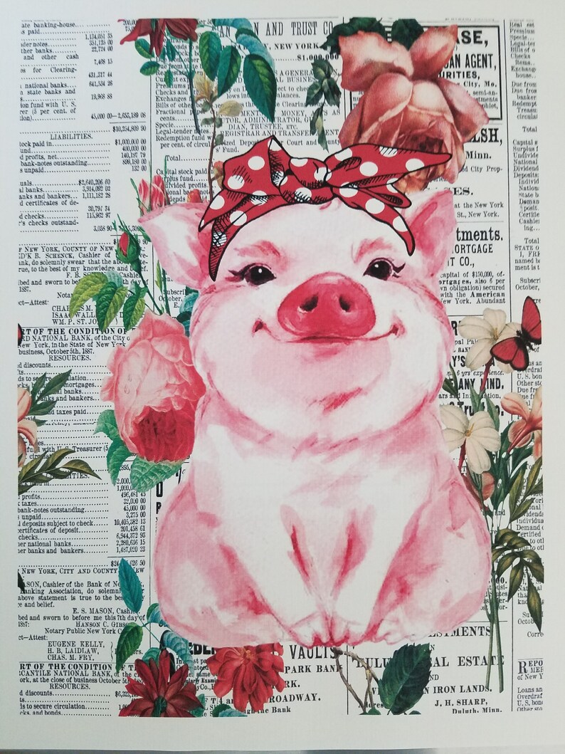 barnyard fabric panel Pig quilt material farmhouse wall decor