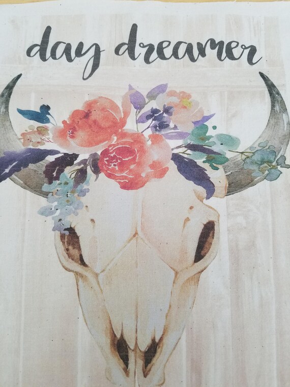 Floral Cow Fabric Cotton Muslin Pillow Panel Fabric Panels Etsy