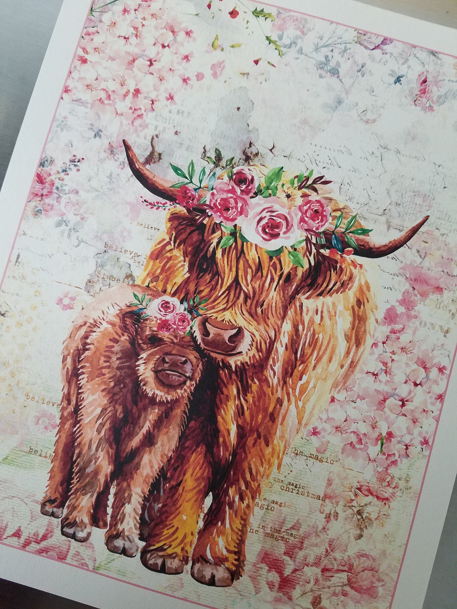 Highland Cows Fabric Panel Cotton Muslin Bovine Nursery Art Etsy