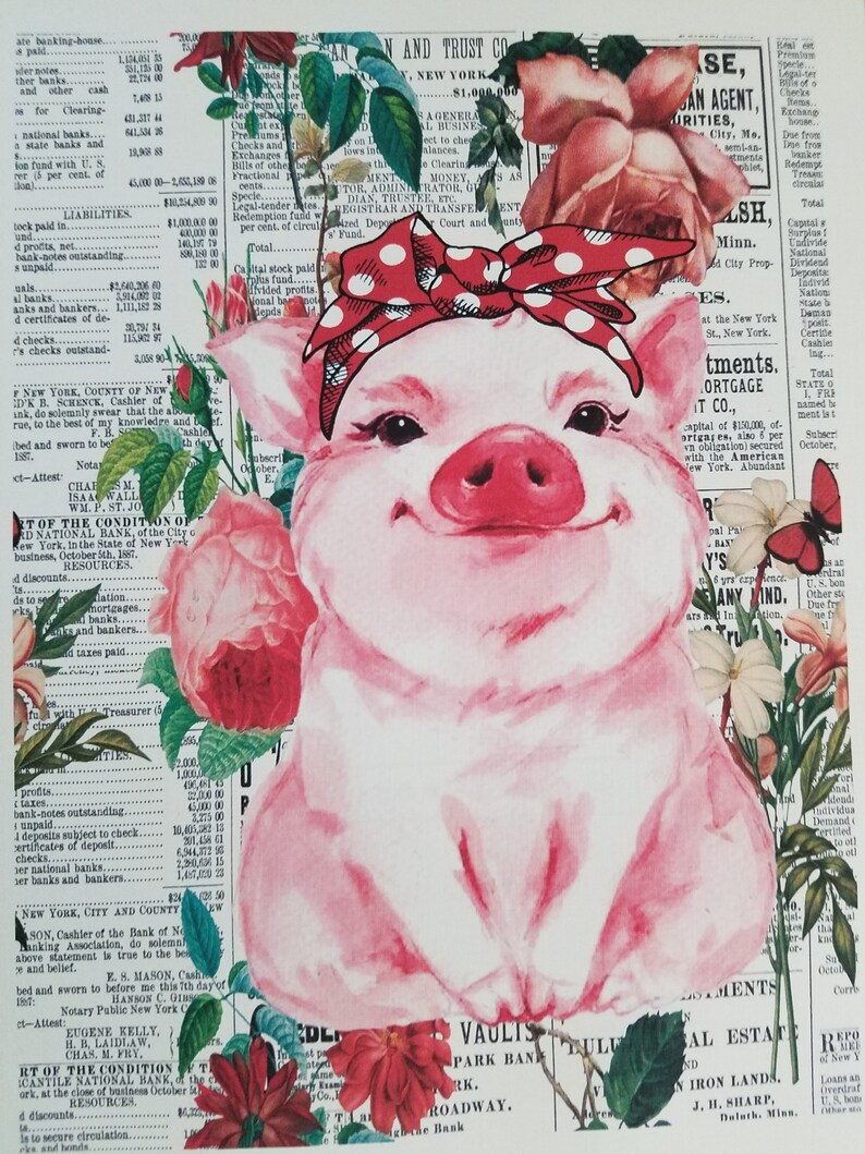 barnyard fabric panel Pig quilt material farmhouse wall decor