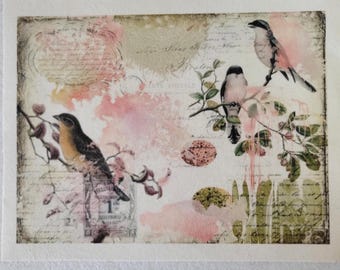 Birds quilt panel 100 % cotton fabric various sizes crafting material
