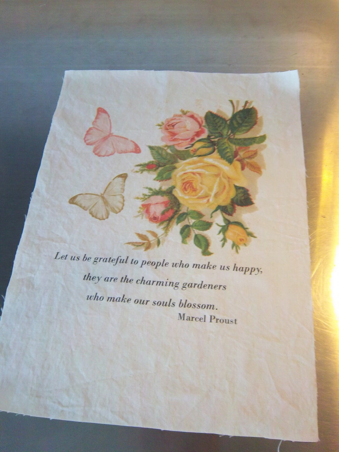 Friendship quote quilt square quilt fabric panel Marcel Proust Etsy