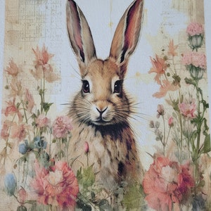 Bunny panel fabric handmade rabbit material 100 % cotton Kona or muslin