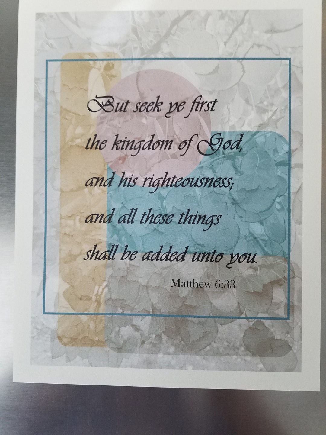 Bible Verse Fabric Panel 100 Cotton Material Matthew 6 33 Scripture