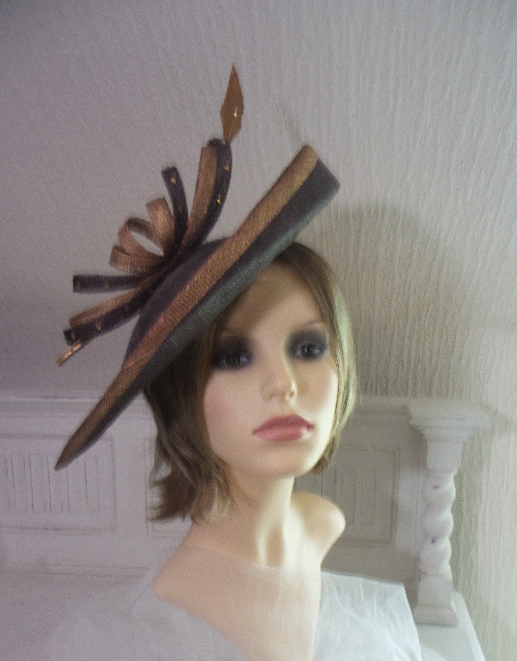 brown occasion hat