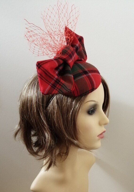 Tartan Fascinator/cocktail Hat - Etsy 