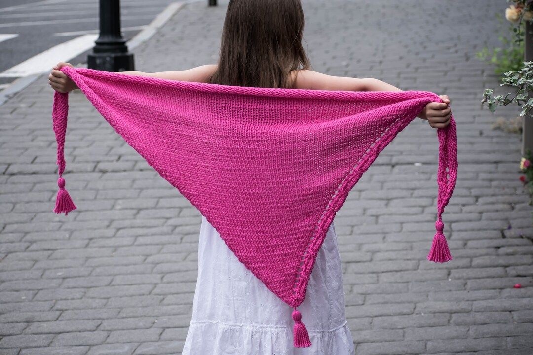 KNITTING PATTERN, Triangle Lace Shawl, Triangle Cable Shawl, Knit Shawl ...