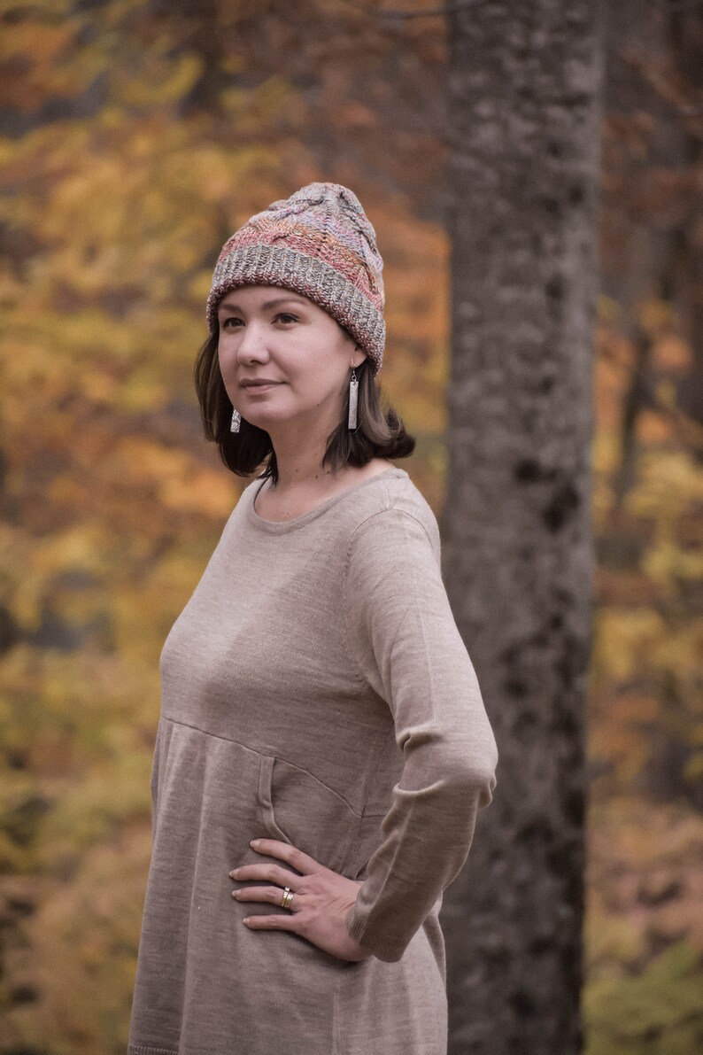 KNITTING PATTERN, The Magdalena Beanie Knitting Pattern,Yessys Designs,knit cable beanie, knit pattern, instant download. image 2