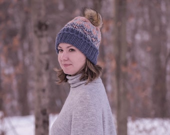 KNITTING PATTERN, knit beanie, knit hat, fair isle pattern, fair isle hat, The Hine Beanie