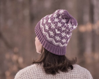 KNITTING PATTERN, knit beanie, knit hat, fair isle pattern, fair isle hat, The Northern Views Beanie