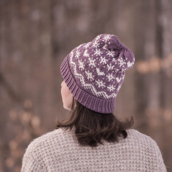 KNITTING PATTERN, knit beanie, knit hat, fair isle pattern, fair isle hat, The Northern Views Beanie