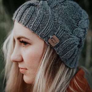 KNITTING PATTERN,knit beanie,Yessys Designs,knit cable beanie, advanced beginner knit pattern, The Ingrid Beanie pattern, instant download. image 2