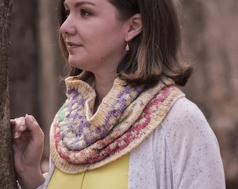 KNITTING PATTERN, knit cowl, Fair Isle Knitting Pattern, Knit Accessory, The Inconceivable Cowl