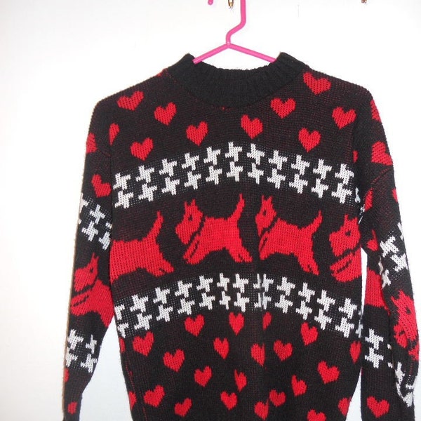 crop I LOVE SCOTTIE 80s so cute SWEATER