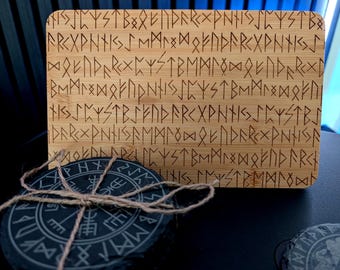 Elder Futhark Rune Board – Norse Mythology Cutting & Serving Board